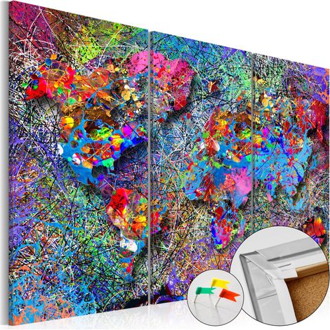 Quadri di sughero - Colourful Whirl [Cork Map] - 120x80 (1/4)