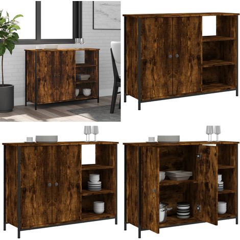 Sideboard Räuchereiche 100x33x75 cm Holzwerkstoff - Schreibtisch - Wohnzimmermöbel - Sideboard - Regal - Holzmöbel - Home & Living (1/5)