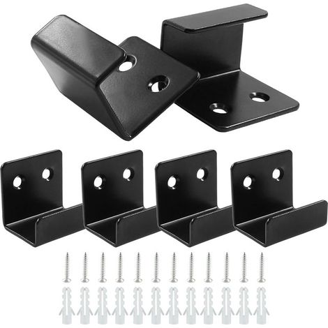Set di 6 ganci da parete in acciaio inox, larghezza interna di 20 mm, ganci robusti per piastrelle in ceramica (nero) (1/5)
