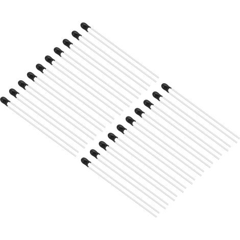 NTC Thermistances Résistances, 20pcs 10K Ohm MF52-103 5% Sensibilité Courant Limiteur Température Capteur pour Mesure Température Noir (1/5)