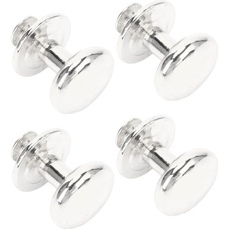 Lot de 10 rivets à tête ronde de 18 mm de diamètre avec vis de 8 mm pour la fixation de poignées de tiroir et de ciseaux (outil de fixation argenté). (1/5)