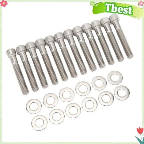 Tbest kit de rondelles de boulons de culasse Kit de Boulons de Culasse, Remplacement Poli en Acier Inoxydable 304 trempé auto vis (1/5)