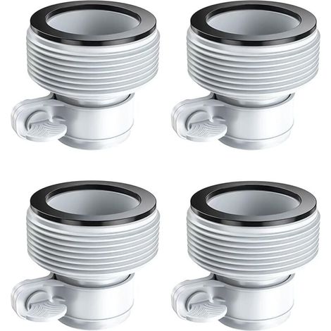 Un ensemble de 4 raccords pour tuyau de piscine, adaptateurs pour tuyau de piscine de 1,5/1,25 pouce, type B, adaptés aux piscines Intex. (1/4)