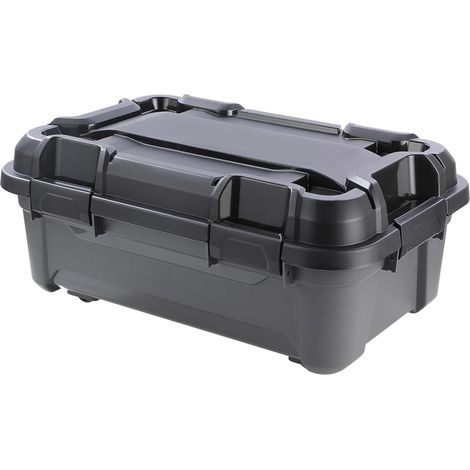 2 x 12 Litre Black Bunker Storage Trunks For Tradesman & Handyman