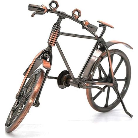 Wrought Iron Model Bicycle, Vintage Art Bicycle Home Office Decoration, Metal Craft Home Decoration Bike Figurine, Small Gift for Bike Lovers (1/5)