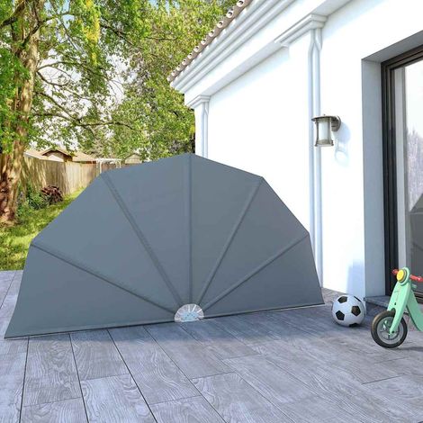Faltbarer Terrassen-Seitenfächer Grau 160 cm (1/5)