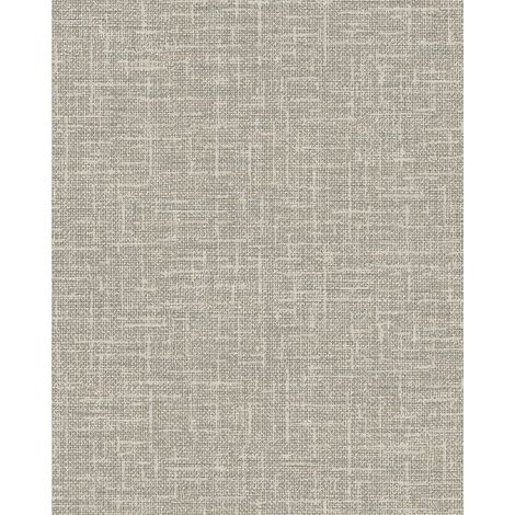 Textiloptik Tapete Profhome DE120113-DI heißgeprägte Vliestapete geprägt in Textiloptik matt grau beige 5,33 m2 (1/3)