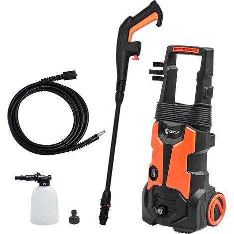 CLIPOP 150BAR Electric Pressure Washer, Adjustable Spray Nozzle, 450L/H 1900W High Pressure Jet Wash Kit & Foam Bottle, High-Performance Power Cleaner For Car, Patio, Portable Electric Jet Washer