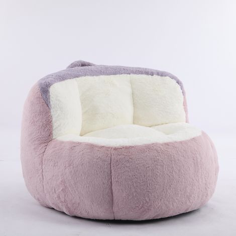 Poltrona sacco oversize multicolore in tessuto effetto peluche con imbottitura in schiuma HOMVRA (1/5)