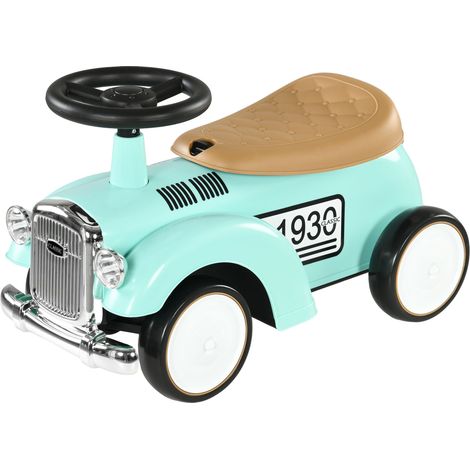 Coche correpasillos bebés 12-36 meses con bocina, almacenaje y volante 58x27x35 cm verde menta