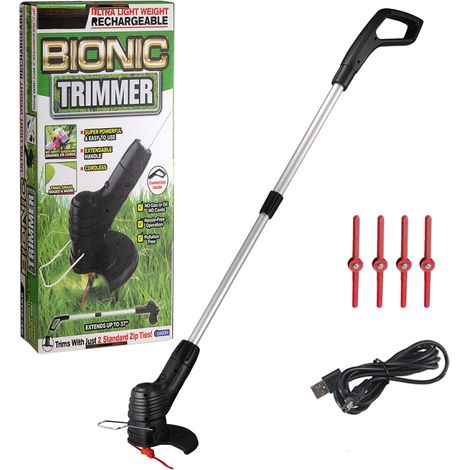 Tondeuse à gazon électrique sans fil, portable et légère, rechargeable par USB, avec coupe-bordures et débroussailleuse. (1/5)