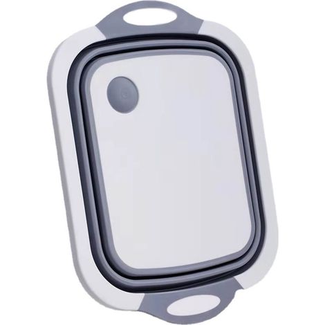 Planche à découper pliable, panier à légumes portable, planche à découper avec trou d'égouttage (1/2)