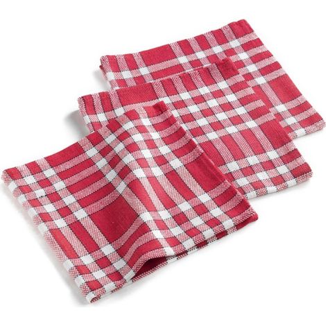 Lot de 3 Serviettes de Table "Traditio" 45x45cm Rouge (1/3)