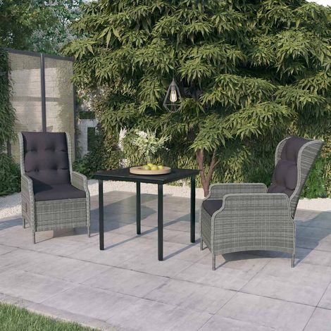 Ensemble à manger de jardin 3 pcs-Salon de jardin Gris clair 153436 (1/5)