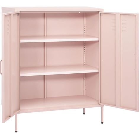 GBLY Beistellschrank Rosa 80x35x101,5 cm Stahl (1/5)