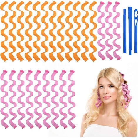 Fer à friser sans chaleur - 24 mèches - 45 cm - Boucles - Boucles spirales (1/5)