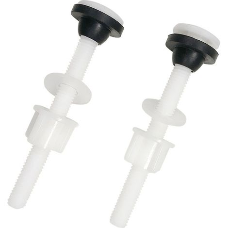 Paquet de 2 Charnières et Écrous de Siège de Toilette en Plastique avec Rondelles - Accessoires de Fixation Universels pour Siège de Toilette dans la Salle de Bain