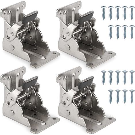 Bisagra para patas de mesa plegable de 90°,Juego de 4 bisagras autoblocantes de 53x53x50 mm,capacidad de carga de 50 kg