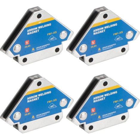 4PCS Aimant Soudure avec Force de Maintien 13kg/28LB Equerre de Soudage pour Angle de Positionneur Magnétique 45 ° 90 ° 135° Equerre Aimanté pour Soudure Outils de Localisation Auxiliaires (1/4)