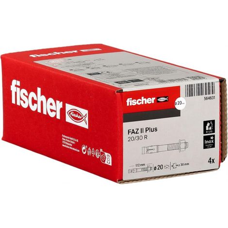 Goujon d’ancrage FAZ II Plus 20x172 -/30 en acier inoxydable/Boite de 4 (1/5)