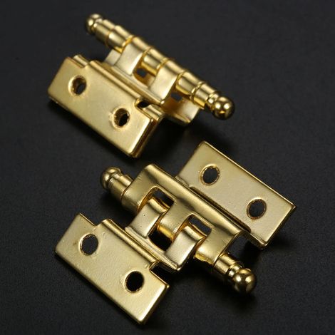 2 charnières vintage 40 mm pour portes de placard, bagages, meubles, décoration, 8 trous, boîtes à bijoux en bois, charnières pliantes double face (1/5)