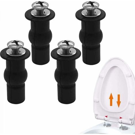 Fixations WC Abattant,4PCS Cheval Fixations WC Abattant Charnières,Extensible Caoutchouc Vis (1/4)