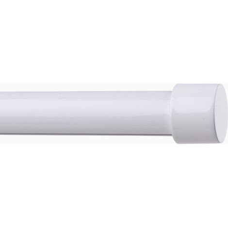 Kit rail à rideau Ø20 mm Blanc 200 cm - Embout Bouchon - Fixation Plafond (1/5)