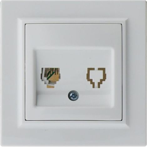 IluminaShop - Modulo Empotrable Toma Telefono Blanco Marco Incluido IP20 Serie wLine
