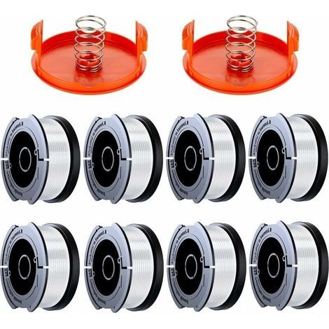 10-Pack Trimmer Line Spool Compatible with Black & Decker Trimmers, A6481 A6485 1.65mm Trimmer Line Spool (8 Trimmer Lines, 2 Covers, 2 Springs) - LIAIKI