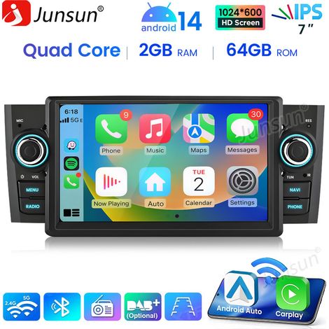 7 pouces Carplay Autoradio pour Fiat Linea/Grande Punto 2+64GB JUNSUN (1/4)