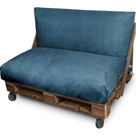Coussin palette en simili cuir d’extérieur Patagonia Bleu Dossier 80x45x25 Patagonia Bleu