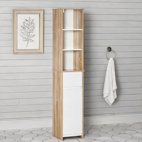 Armoire de rangement blanc Bois naturel 32,6 x 30 x 171,2 cm (1/5)