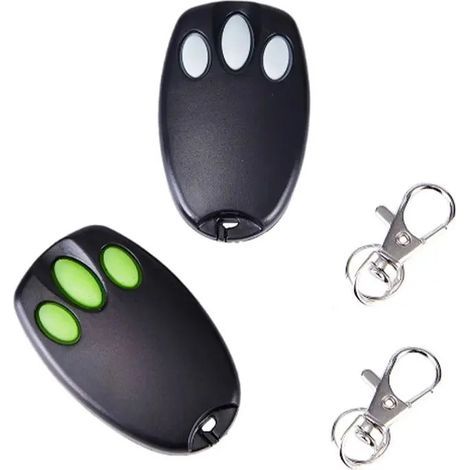 Trasmettitore portatile a 433 MHz compatibile con il telecomando per porta da garage LiftMaster - Versione di ricambio/clone (grigio + verde, 2 pezzi in totale) (1/4)