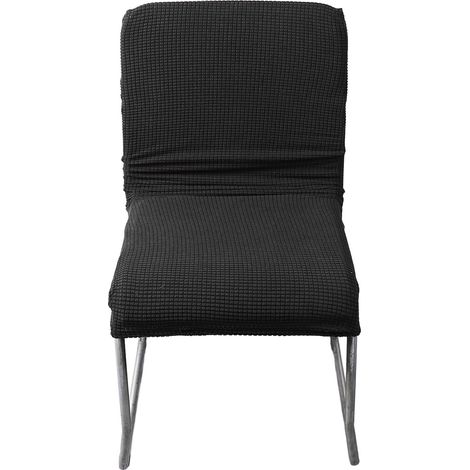 Housses de chaise de salle à manger, épaisses et extensibles, en Fiber de Polyester, imperméables et anti-poussière, pour la maison, le bureau, le Restaurant, noires (1/5)