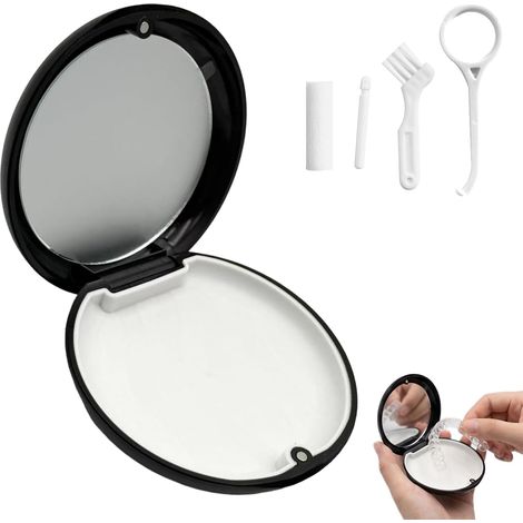 Boîte à Gouttière Dentaire Magnétique avec Miroir, Kit de Rangement pour Aligneur et Appareil Dentaire, Étui de Contention Orthodontique avec Chewies, Crochet et Brosse de Nettoyage (1/5)