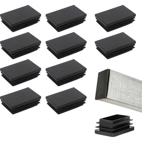 16 embouts à persiennes 60 x 40 mm pour tubes carrés, embouts carrés en plastique PE, embouts pour pieds de chaise, embouts pour baignoire (1/5)