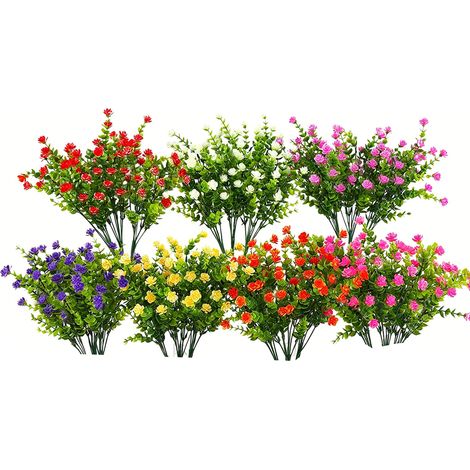 Fleurs Artificielles - 14 Pièces - Tiges Flexibles - Résistantes Aux UV - Pour Décoration Intérieure Et Extérieure (1/5)