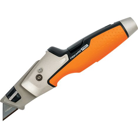 Fiskars Painter's Knife with CarbonMax Blade, 19.1 cm, Stainless Steel and Plastic, Black and Orange