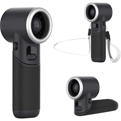 MERTTURM Ventilateur Portable Manuel [11 h d'Autonomie], Turbo Pliable et Rechargeable avec 5 Vitesses, Affichage de l'État de Charge de la Batterie, Personnel-Noir (1/5)