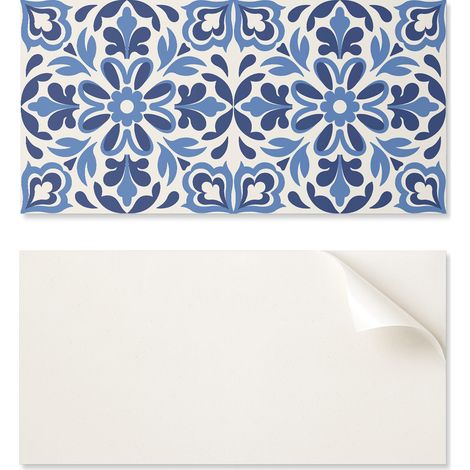Panel decorativo de vinilo para pared con estampado floral de 100x50 cm.