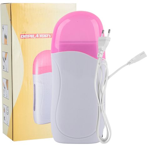 Chauffe-cire électrique portable épilateur pour jambes et bras - Rose et blanc (Prise EU 220V) (1/5)