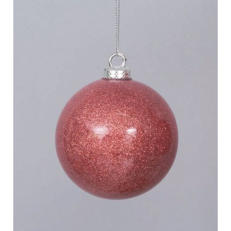 SFERA NATALIZIA EURONATALE Ø 8 CM ROSA BRILLANTE