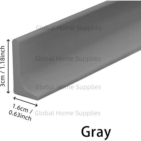 (Grey Height 3cm-250cm - 8.2ft)Shower Threshold Water Guard Dam Bottom Seal for Bathroom Glass Shower Door Strip Dry and Wet Separation Caulk Seal Edge Tape (1/4)