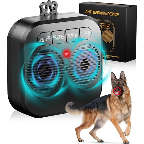 Anti-Bell-Gerät für Hunde, Ultraschall-Schalldämpfer mit 3 Modi, wiederaufladbar, für die meisten Rassen, für drinnen und draußen, 10 m Bell-Kontrollbox (schwarz) (1/5)