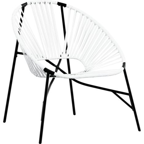 Maison Exclusive - Sedia da Uovo da Giardino in Polyrattan Nero e Bianco