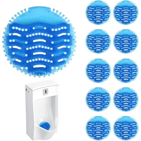 SABIR 10 Pack Grille Urinoir, Spatter-Less filtres pour urinoir, Desodorisant Urinoir avec Parfum, Cinq types de parfums, de parfum Durée 30 jours Bleue (1/5)