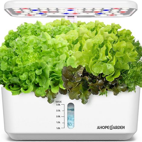 Mini système hydroponique intelligent avec jardinière intégrée pour les passionnés de jardinage. Dimensions : 30,5 x 17 x 17 cm. Hauteur réglable. Vendu à l'unité. (1/2)