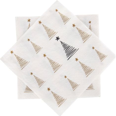 Tovaglioli di carta natalizi a 3 veli ALBERO DI NATALE 33x33 cm 20 pz. (1/4)