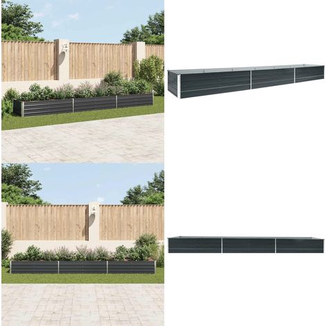 Garten-Hochbeet Verzinkter Stahl 480x80x45 cm Anthrazit - Hochbeet - Gartenhochbeet - Stahlteich - Pflanzenbehälter - Balkonbepflanzung - Home & Living (1/5)
