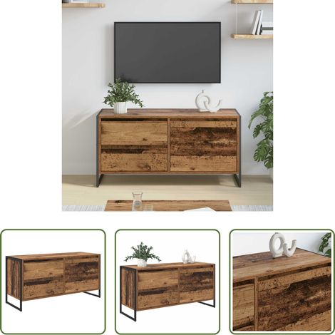 Meuble tv industriel -  Meuble TV Bois Ancien 100 x 36 x 49.5 cm Bois d'ingénierie (1/5)